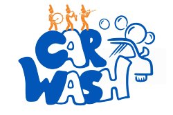 graphic marching band on the words 'car wash'